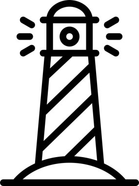 deniz feneri düz simgesi, vektör illüstrasyonu 