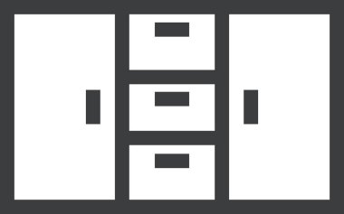 Çekmecede. Web simgesi basit illüstrasyon