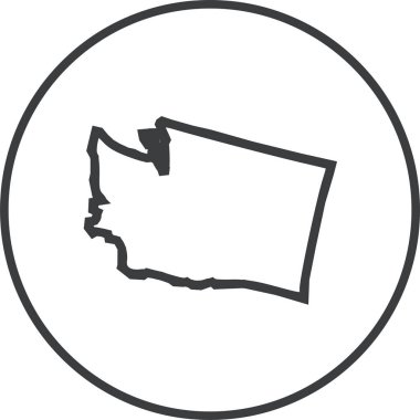 Washington eyaleti harita ikonu vektör illüstrasyonu