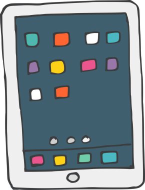 tablet web simgesi basit illüstrasyon