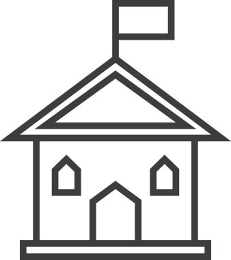 Bina. Web simgesi basit illüstrasyon