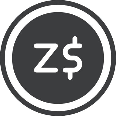 Zimbabve Doları. Web simgesi vektör illüstrasyonu