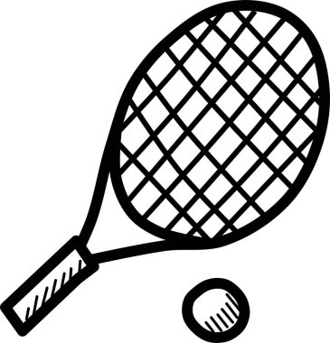 Tenis raketi web simgesi, basit vektör tasarımı