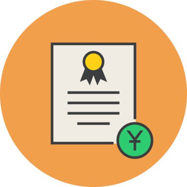 Sertifika. Web simgesi basit illüstrasyon