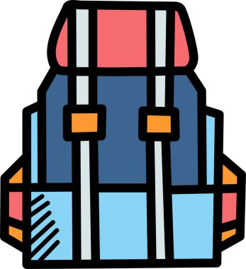 sırt çantası web simgesi basit illüstrasyon