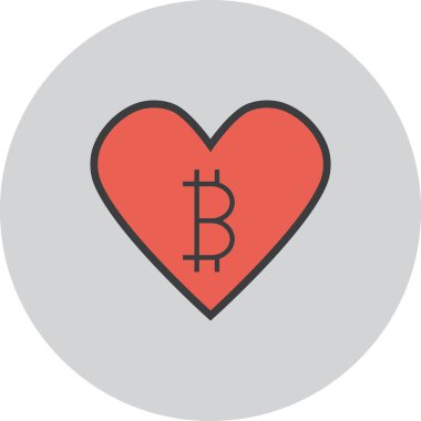 Bitcoin web simgesi basit tasarım, vektör