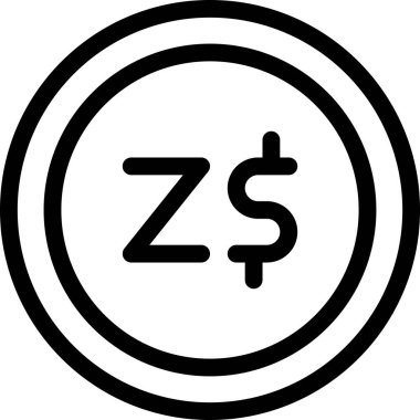 Zimbabve Doları. Web simgesi vektör illüstrasyonu