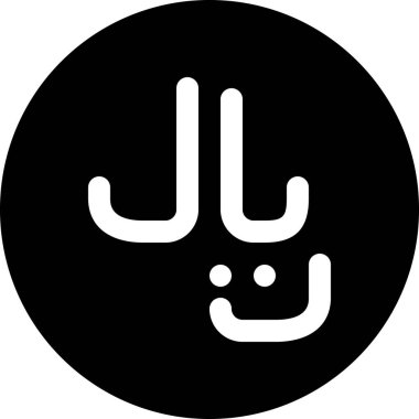 Riyal. Web simgesi vektör illüstrasyonu