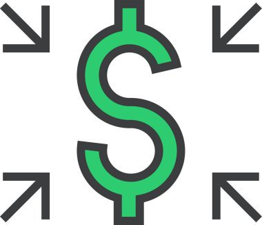 Dolar. Web simgesi basit illüstrasyon