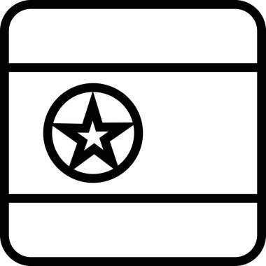 Kuzey Kore bayrağı, vektör illüstrasyonu 
