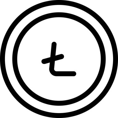 litecoin web simgesi basit tasarım, vektör