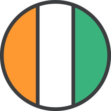 Fildişi Sahili ülke bayrağı, vektör illüstrasyonu 