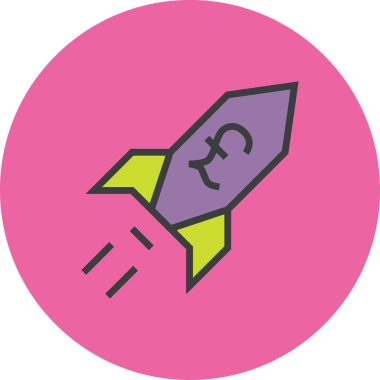 roket web simgesi basit illüstrasyon