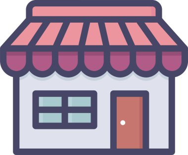 Dükkan. Web simgesi vektör illüstrasyonu