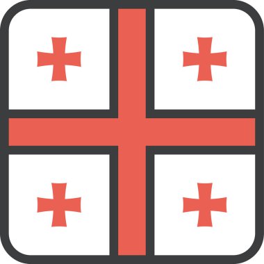 Gürcistan bayrağı, vektör illüstrasyonu 