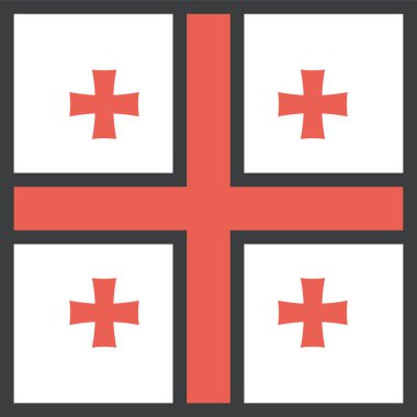 Gürcistan bayrağı, vektör illüstrasyonu 