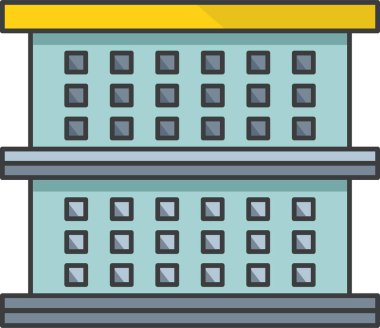 Bina. Web simgesi basit illüstrasyon