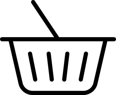 Alışveriş sepeti simgesi, vektör illüstrasyonu 