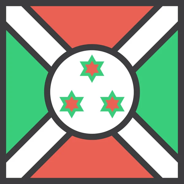 Прапор Країни Бурунді Векторні Ілюстрації — стоковий вектор