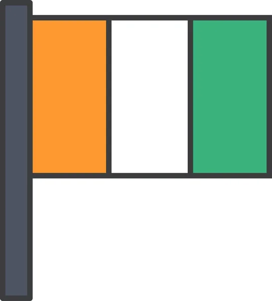 Флаг Кот Ивуара Векторная Иллюстрация — стоковый вектор