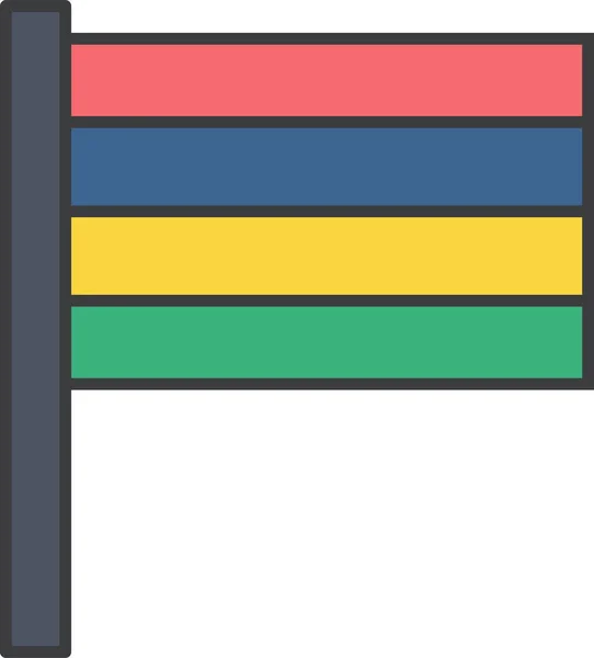 Mauritius Ülke Bayrağı Vektör Illüstrasyonu — Stok Vektör