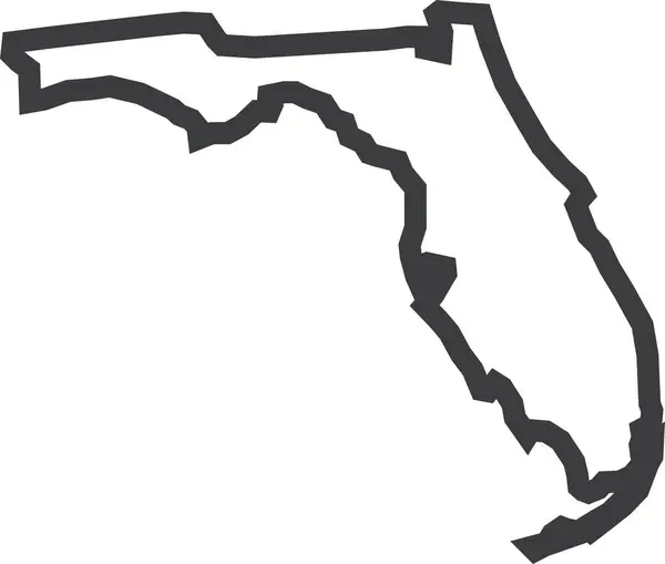 Florida Estado Mapa Icono Vector Ilustración — Vector de stock