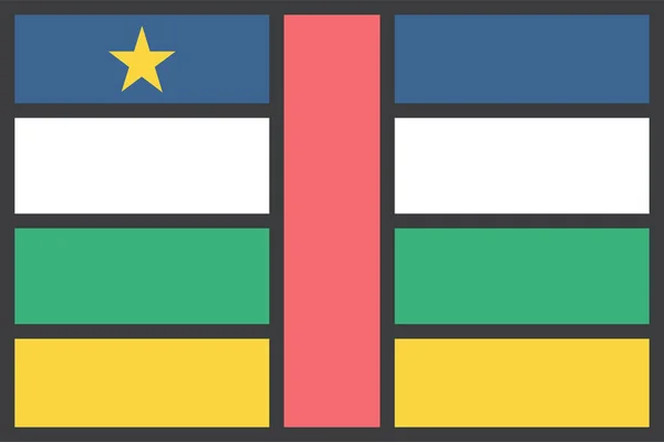 Bandiera Nazionale Della Repubblica Centrafricana Illustrazione Vettoriale — Vettoriale Stock