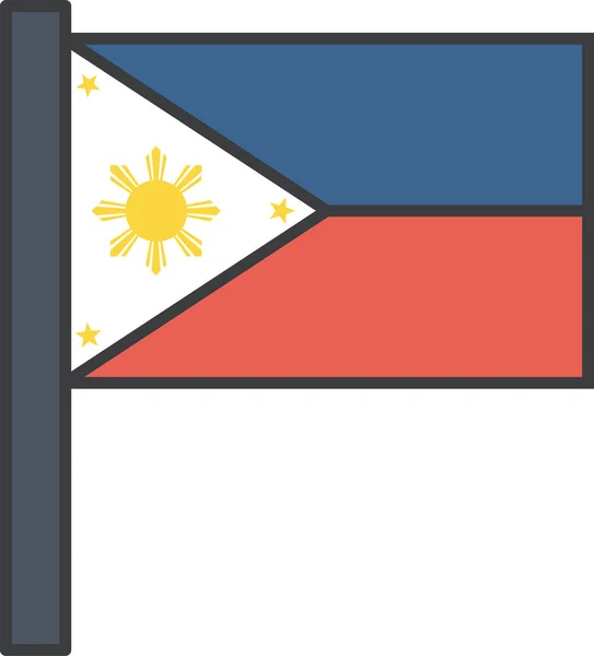 Filippijnen Land Vlag Vector Illustratie — Stockvector