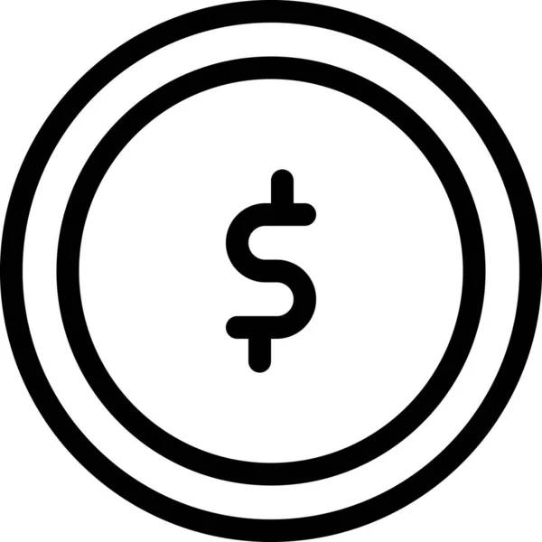 Dólar Icono Web Diseño Simple — Vector de stock