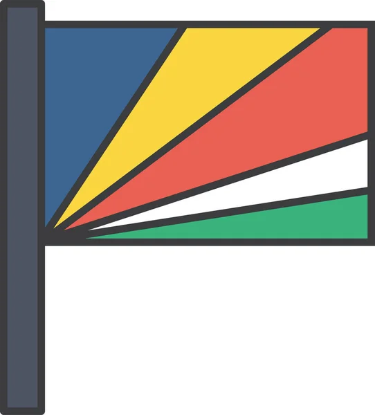 Seychelles Country Flag Illustrazione Vettoriale — Vettoriale Stock