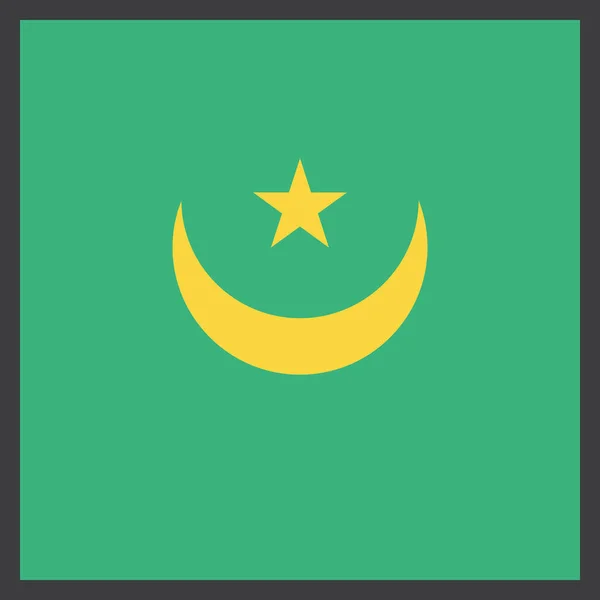 Mauritania Bandera Del País Vector Ilustración — Archivo Imágenes Vectoriales