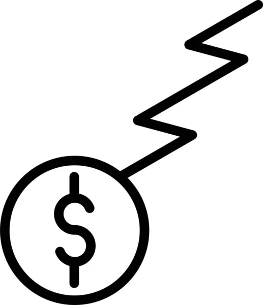 Dólar Icono Web Diseño Simple — Vector de stock