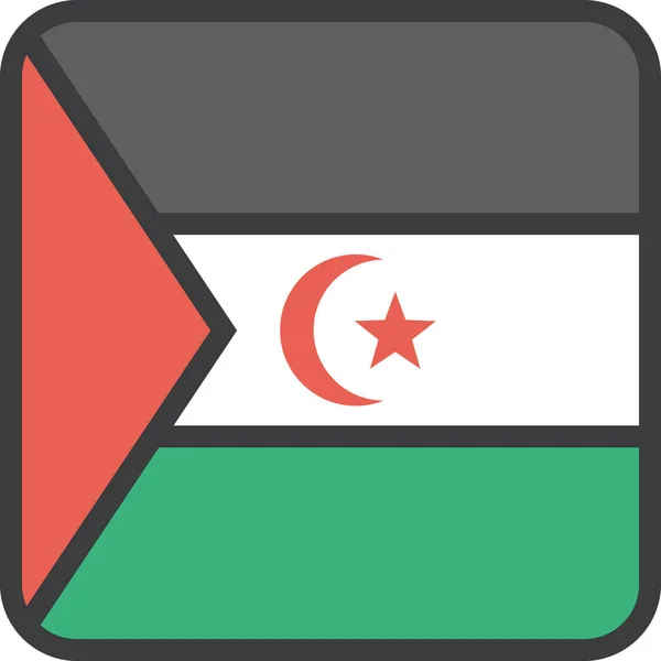 Bandera Del País Sahara Occidental Ilustración Vectorial — Archivo Imágenes Vectoriales