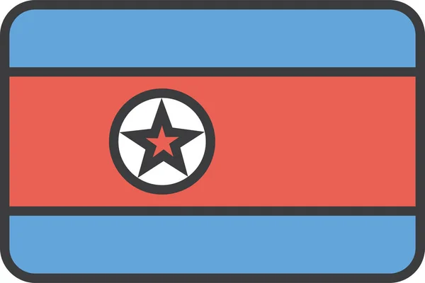 North Korea Country Flag Vector Illustration — Stock Vector