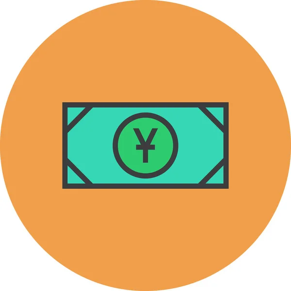 Λεφτά Γιουάν Web Εικονίδιο Απλή Απεικόνιση — Διανυσματικό Αρχείο
