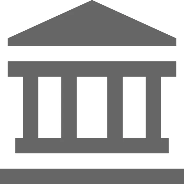 Bankgebäude Web Symbol Einfache Illustration — Stockvektor