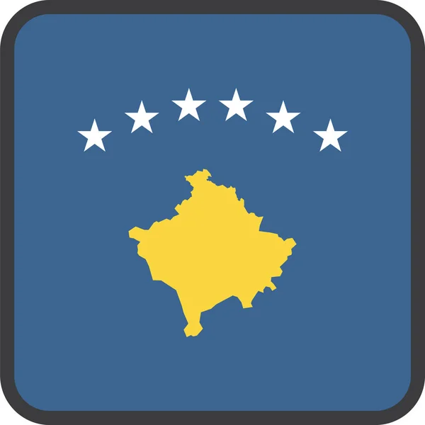 Bandeira País Kosovo Ilustração Vetorial —  Vetores de Stock