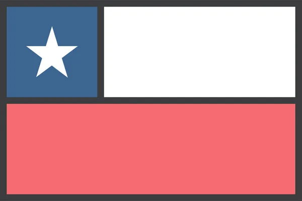 Chile Country Flag Vektorová Ilustrace — Stockový vektor