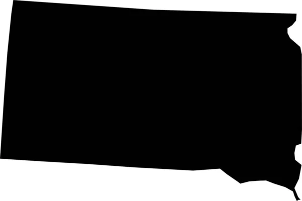 Jižní Dakota Stav Mapa Ikony Vektorové Ilustrace — Stockový vektor