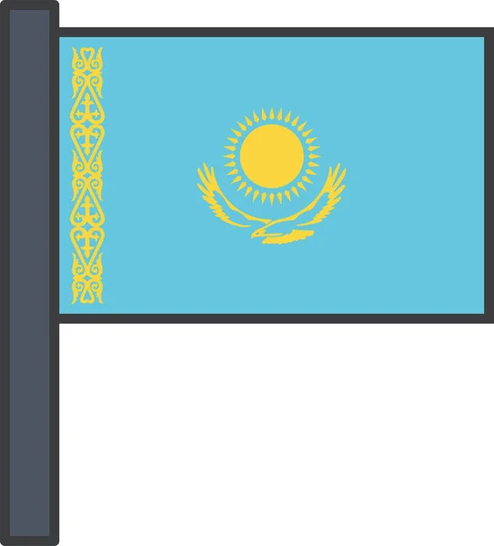 Kazachstan Land Vlag Vector Illustratie — Stockvector