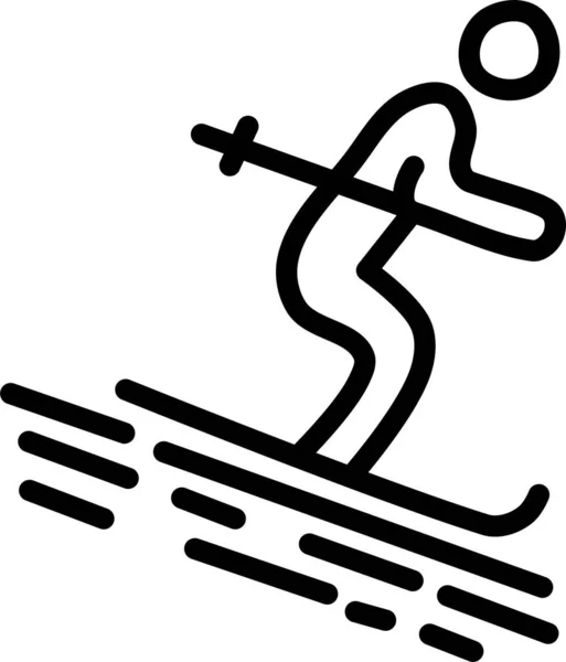 Ski Icône Web Illustration Simple — Image vectorielle