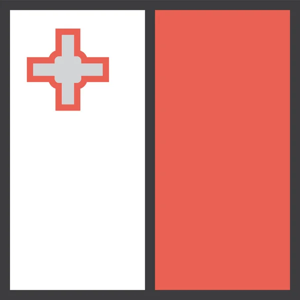 Bandera Del País Malta Ilustración Vectorial — Vector de stock