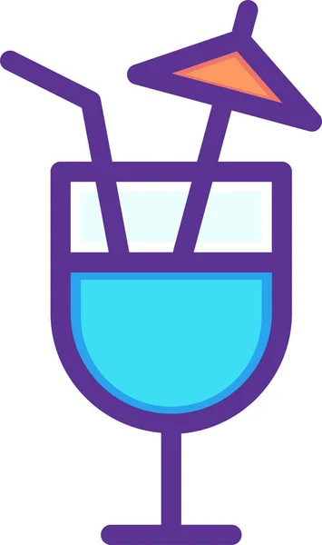 Cocktail Icône Web Illustration Simple — Image vectorielle