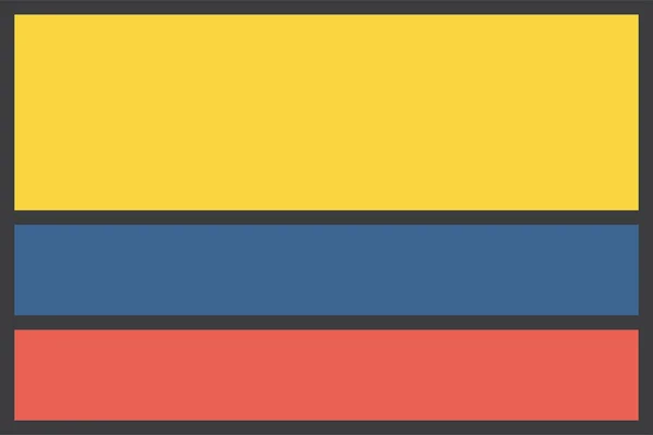 Flaga Kraju Kolumbia Ilustracja Wektora — Wektor stockowy