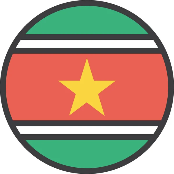 スリナム国旗ベクトルイラスト — ストックベクタ