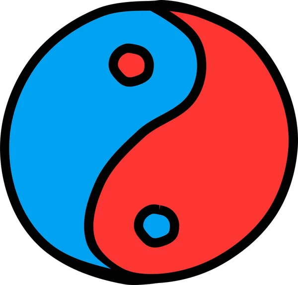 Yin Yang Symbol Harmonie Rovnováhy — Stockový vektor