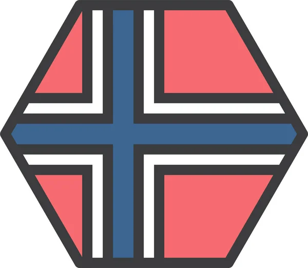 Norge Land Flagga Vektor Illustration — Stock vektor