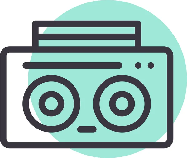 Rádio Ícone Web Ilustração Simples — Vetor de Stock