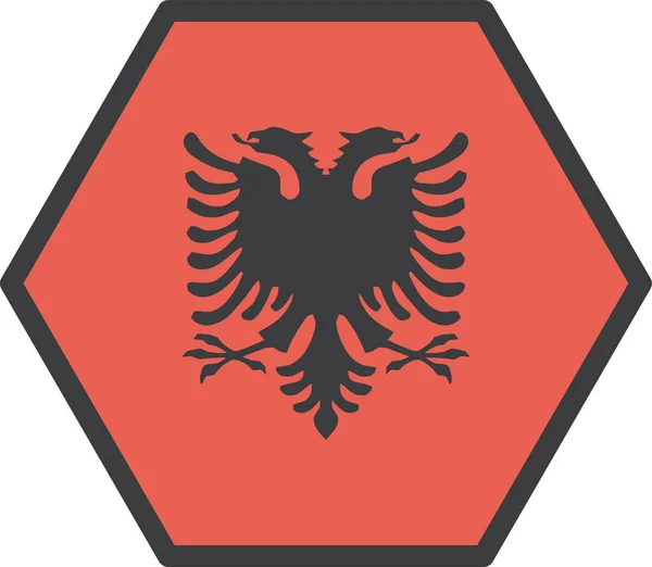 Arnavutluk Ülke Bayrağı Vektör Illüstrasyonu — Stok Vektör