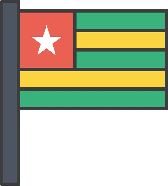Togo Flaga Kraju Ilustracja Wektora — Wektor stockowy